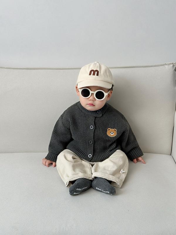 カーディガン セットアップ キッズ 男の子 ニット セーター アウター コート トップス 長袖 子供服 ベビー ジュニア 幼児 カジュアル 韓国風 おしゃれ かわいい 上下セット 2点セット 通園 通学 お出かけ 秋冬