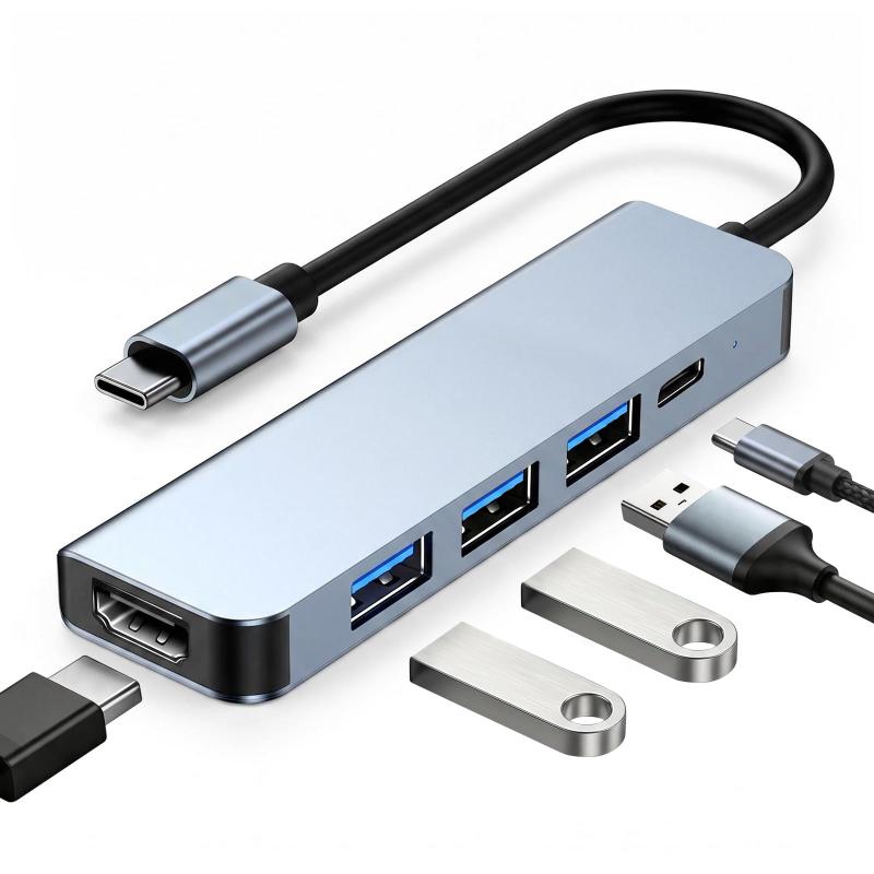 多機能 Type-C ハブ 4K HDMI 出力、PD100W 充電、USB3.0/2.0 ポートを搭載 アルミ筐体でスリム1