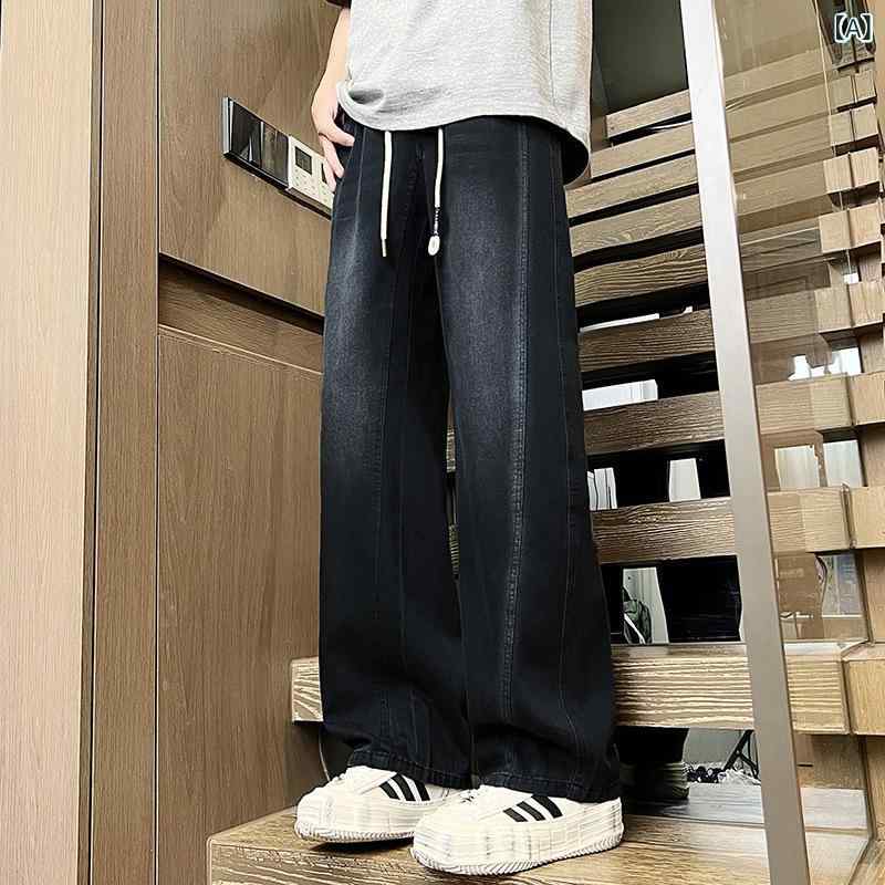 ジーンズ ジュニア 男の子 デニムパンツ ジーパン 長ズボン ボトムス カジュアルパンツ 薄手 ストレート ロングパンツ 普段使い 通学 お出かけ ネイビー ブルー 伸縮性 ストレッチ 動きやすい 軽量