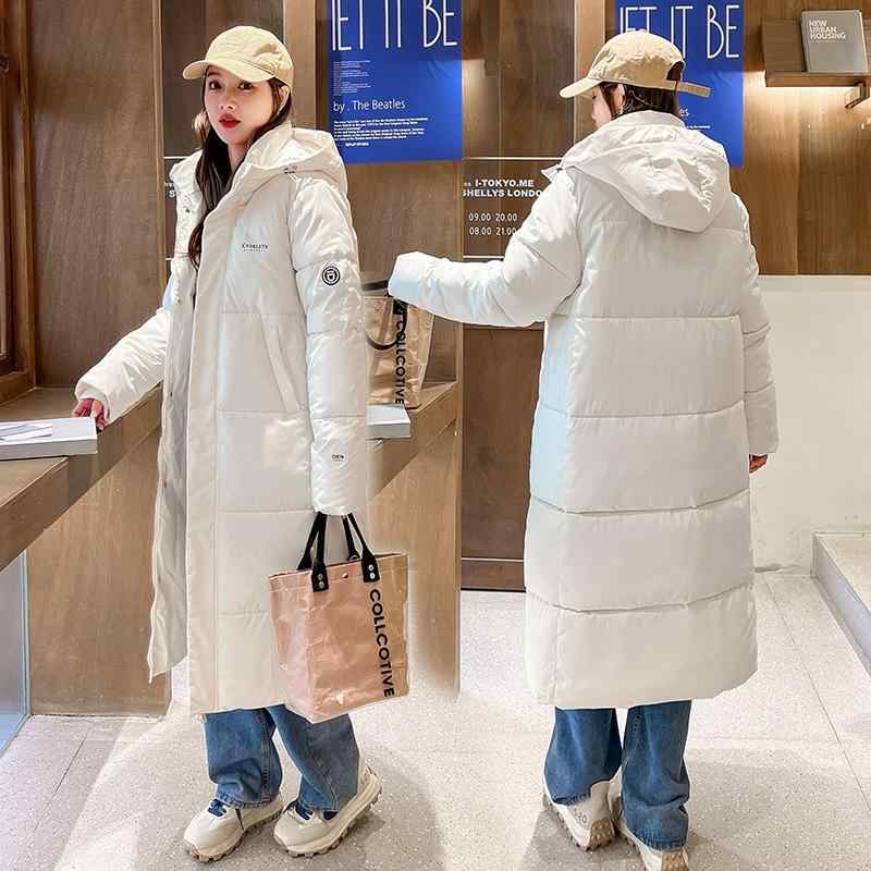 コート レディース ロング丈 フード付き 中綿 ダウンジャケット アウター ブルゾン 厚手 防寒 保暖 暖かい ゆったり 大きいサイズ 無地 定番 秋冬 カジュアル シンプル 長め 体型カバー 快適 防風 軽量 定番