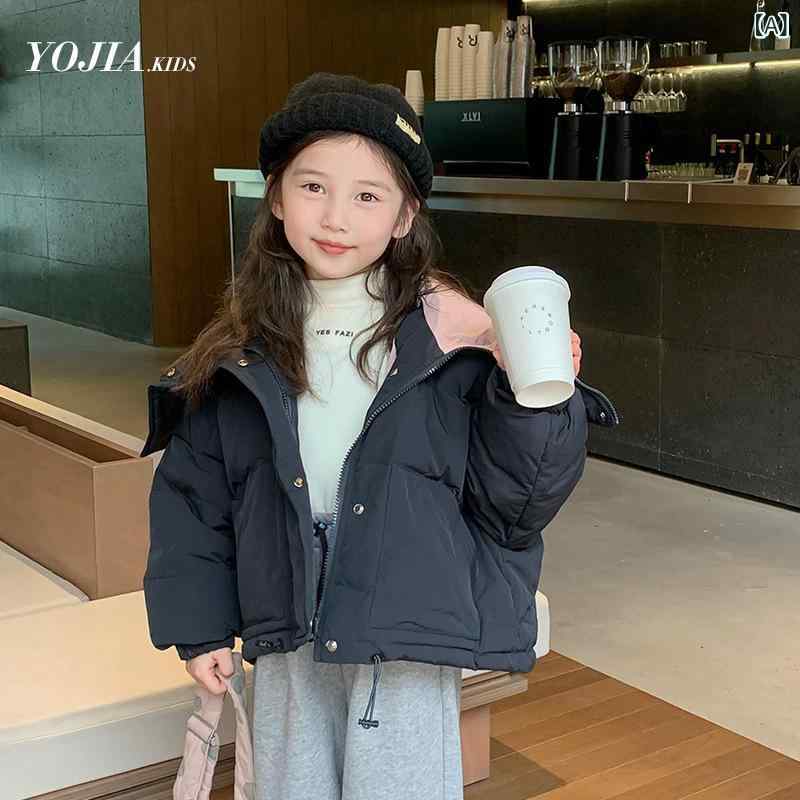 ・カテゴリ: キッズダウンジャケット・対象性別: 女の子・対象年齢: 中小童（3〜8歳、100〜140cm）・中綿: ホワイトダックダウン・スタイル: カジュアル・ダウン含有量: 86%〜90%・裏地素材: ポリエステル100%・主生地素材: ポリエステル100%・厚さ: 極厚・カラー: ブラック・対応身長: 100cm、110cm、120cm、130cm、140cm、150cm、160cm