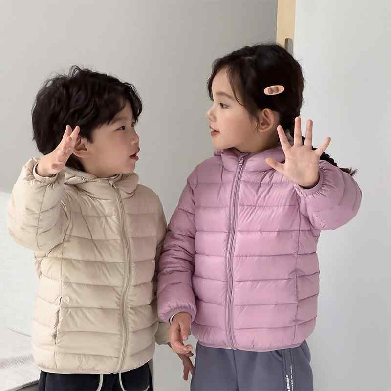 ダウンジャケット キッズ 子供服 羽絨 アウター 上着 ジャンパー コート 軽量 薄型 防寒 防風 暖かい 保温 通学 普段使い カジュアル シンプル 秋冬 フードなし