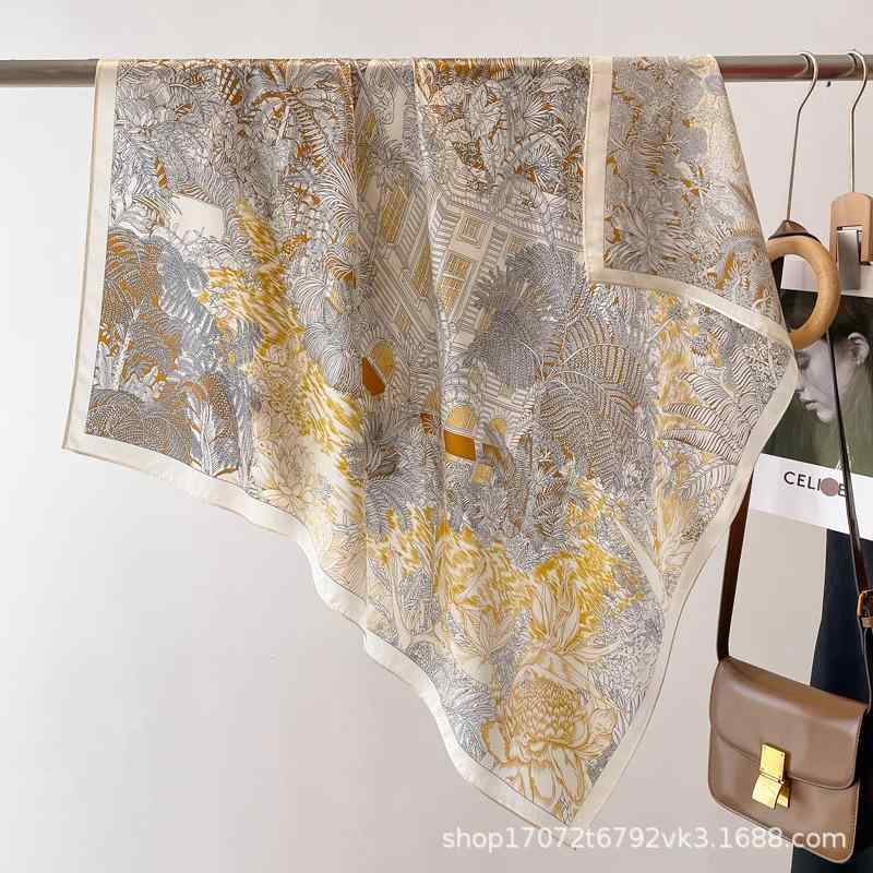・カテゴリ: 方巾・サイズ: 86*86cm・織り方: 経編・主な素材: シルク100%
