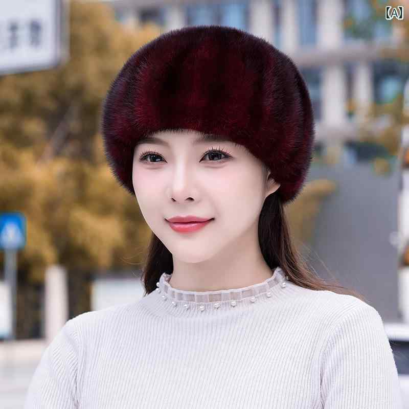 GRATIQUE MIEIのベ雷帽 帽子 レディース 秋冬 防寒 暖かい 耳あて ファッション 中高年 シニア お母さん リアルファー ミンクファー ハット 毛皮 ぼうし キャスケット 画家帽 無地 寒さ対策 ふわふわ 柔らかい 上品 エレガント｜アングル2
