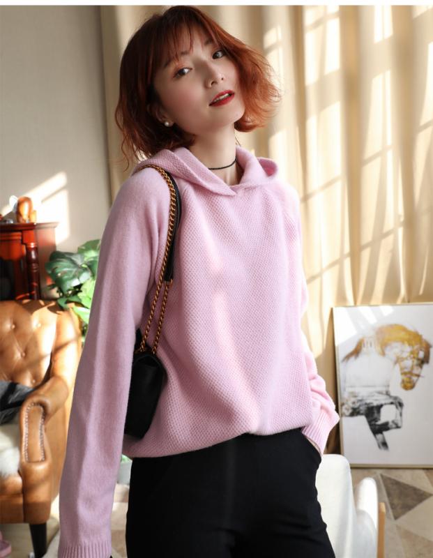 ニット セーター レディース ベージュ フード付き 羊毛 ウール 長袖 トップス プルオーバー アウター ルーズ ゆったり 体型カバー 着痩せ 暖かい 防寒 普段使い カジュアル 秋冬