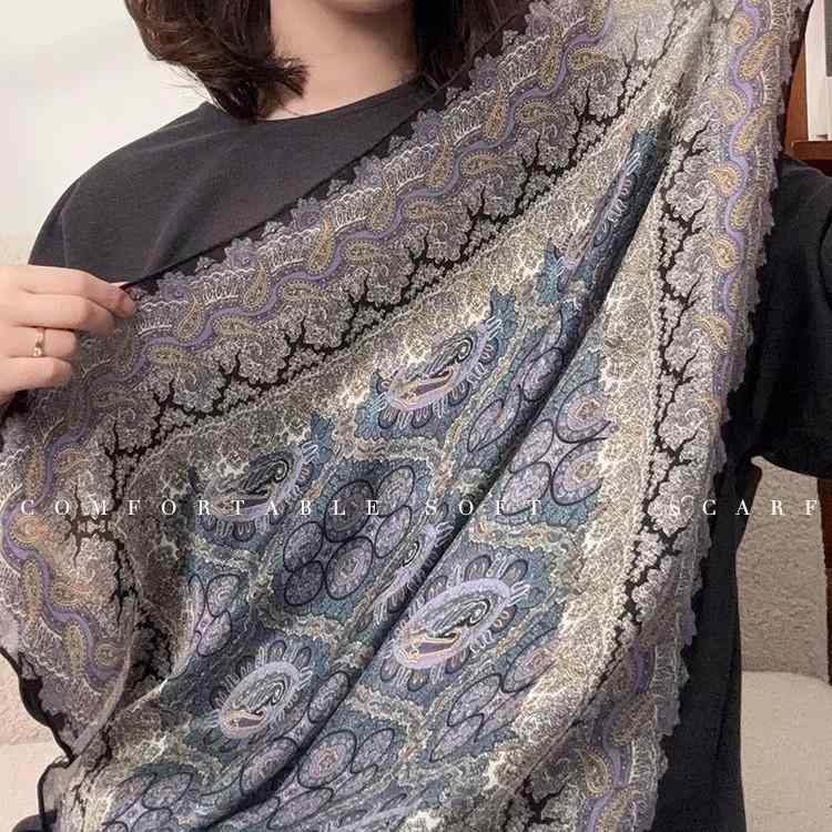 ・カテゴリ: 方巾・スタイル: 個性・素材: シルク・カラー: パープル・サイズ: 65*65cm