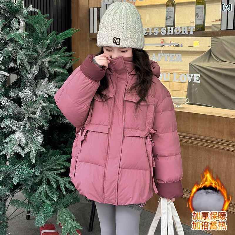 ・カテゴリ: 子供用綿入りコート・対象性別: 女・スタイル: 韓国風・対象年齢: 中大童（8歳以上、140cm以上）・生地加工: シェアリング（剪毛）・中綿素材: 綿71%-80%・フード: フード付き（取り外し不可）・厚さ: 極厚・デザイン要素: 田園風、可愛い、カーディガン、プリンセス、トレンディ、キャンディカラー・主な生地成分: ポリエステル100%（裏地：綿100%）・安全基準: B類・留め具の種類: ファスナー・ネックライン: ハイネック・ライナー種類: 綿ライナー・カラー展開: ローズピンク・サイズ展開: 120cm、130cm、140cm、150cm、160cm、170cm