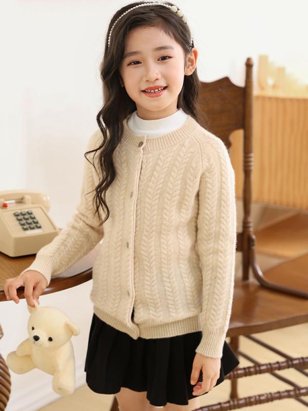 カーディガン キッズ 男の子 女の子 秋冬 厚手 セーター 前開き ニット ケーブル編み トップス アウター ウール カシミヤ 上着 長袖 防寒 暖かい 普段使い 通園 通学 子供服 ベビー服 110