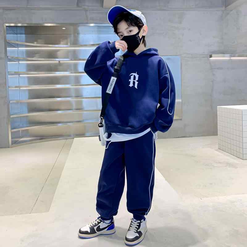 セットアップ キッズ 男の子 子供服 スウェット パーカー 長袖 ロングパンツ 上下セット ジュニア スポーツウェア 部屋着 運動着 ルームウェア カジュアル シンプル フード付き プルオーバー ウエストゴム ポケット
