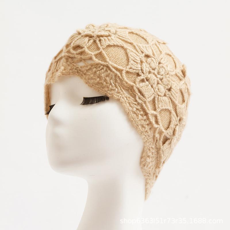 帽子 レディース ニット帽 秋冬 カシミヤ 山羊カシミヤ 100% 镂空 編み 花柄 レース 透かし編み ニットキャップ ワッチキャップ ビーニー 暖かい 防寒 寒さ対策 おしゃれ 高級感 フェミニン 上品 大人可愛い