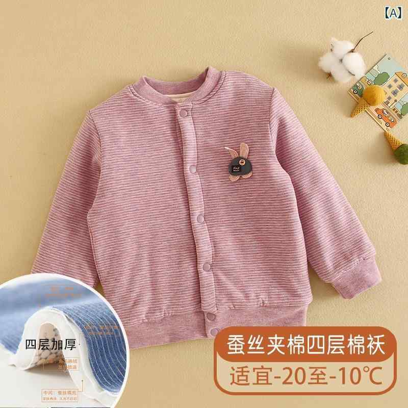 ・カテゴリ: 子供用防寒着・対象性別: 男性・スタイル: 韓国風・対象年齢: 中小童（3～8歳、100～140cm）・中綿素材: 桑蚕糸・フード: なし・厚さ: 極厚・柄: キャラクター・安全基準: B類・前開き仕様: シングルブレスト・カラー展開: ライラックパープル、オートミールブルー、ダークグレー、カルミン、デニムブルー・サイズ展開: 110、120、130、140、150、160、170