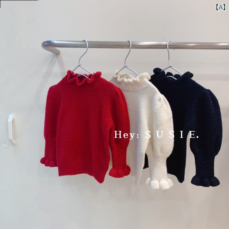 ・カテゴリ: 子供用セーター・対象性別: 女性・スタイル: 韓国風・対象年齢: 乳幼児（1〜3歳、80〜100cm）・毛糸の太さ: 普通・厚み: 普通・袖丈: 長袖・ネックライン: クルーネック・柄: 動物、無地、キャラクター・テイスト: 可愛い、トレンド・主な素材: コットン混紡・素材割合: ポリエステル80%・安全基準: B類・フード: なし・カラー展開: レッド、ブラック、アイボリー・対応身長: 85cm、90cm、100cm、110cm、120cm