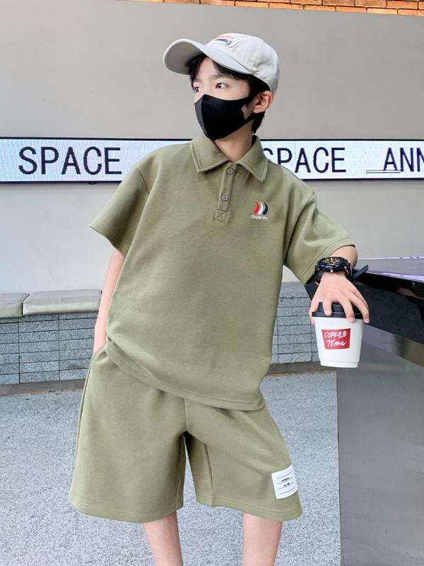 セットアップ 男の子 キッズ 子供 半袖 シャツ ハーフパンツ 2点セット ジュニア 服 男児 トップス ボトムス 半ズボン 上下セット かっこいい おしゃれ カジュアル スポーティ 夏 涼しい 普段着 通学 旅行
