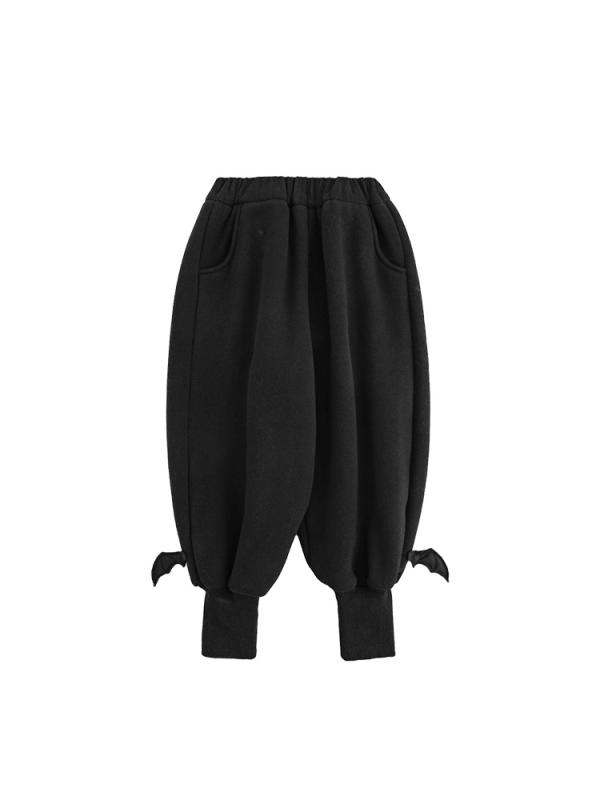 パンツ 男の子 キッズ ジュニア 子供用 ズボン カジュアルパンツ スウェット 長ズボン ボトムス 立体 羽 翼 裾リブ ウエストゴム 裏起毛 厚手 防寒 保暖 暖かい あったか 普段着 通学 通園 外遊び 動きやすい