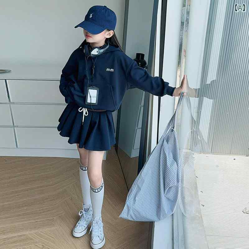 セットアップ 女の子 キッズ フード付きパーカー スカート 上下セット 長袖 プルオーバー チュールスカート 2点セット 子供服 スポーツミックス カジュアル 普段使い お出かけ 通学 通園 かわいい おしゃれ 春秋