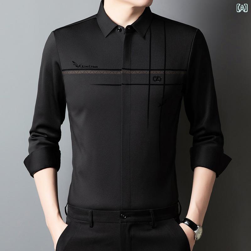 シャツ メンズ 男性用 紳士服 長袖 トップス 襟付き カジュアルシャツ チェック柄 格子柄 裏起毛 防寒 保暖 秋冬 シンプル スタイリッシュ 父親 お父さん シニア ビジネス カジュアル 普段着 通勤 旅行 putera-10488313 GRATIQUE MIEI サンプル画像2