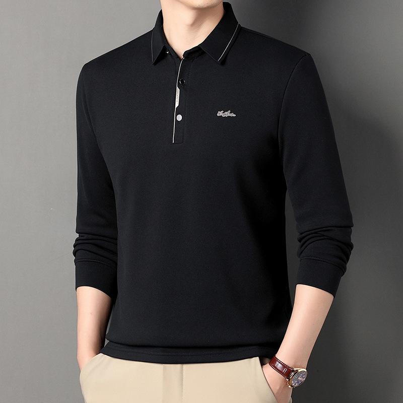 ・カテゴリ: Tシャツ・スタイル: 韓国風・主な素材: シルク（桑蚕糸）・柄: 無地・シルエット: レギュラーフィット・ターゲット: 中年・スタイルカテゴリ: タウンカジュアル・着用タイプ: プルオーバー・ネックライン: ポロカラー・袖丈: 長袖・フード: なし（フードなし）・生地の厚さ: 普通・サイズ誤差: 2cm以内・生地素材: シルク・主素材含有量: 96%以上・着用シーン: カジュアル・デザイン詳細: ステッチ・プリントテーマ: エコ・加工: ノーアイロン加工・カラー展開: ブルー、ブラック、グレー、レンガレッド、ハチン、グリーン・サイズ展開: M（165/48）、L（170/50）、XL（175/52）、2XL（180/54）、3XL（185/56）、4XL（190/58）・袖の種類: 通常・重量: 180g～250g・機能性: 通気性、防水、防汚、吸湿速乾・対象性別: メンズ