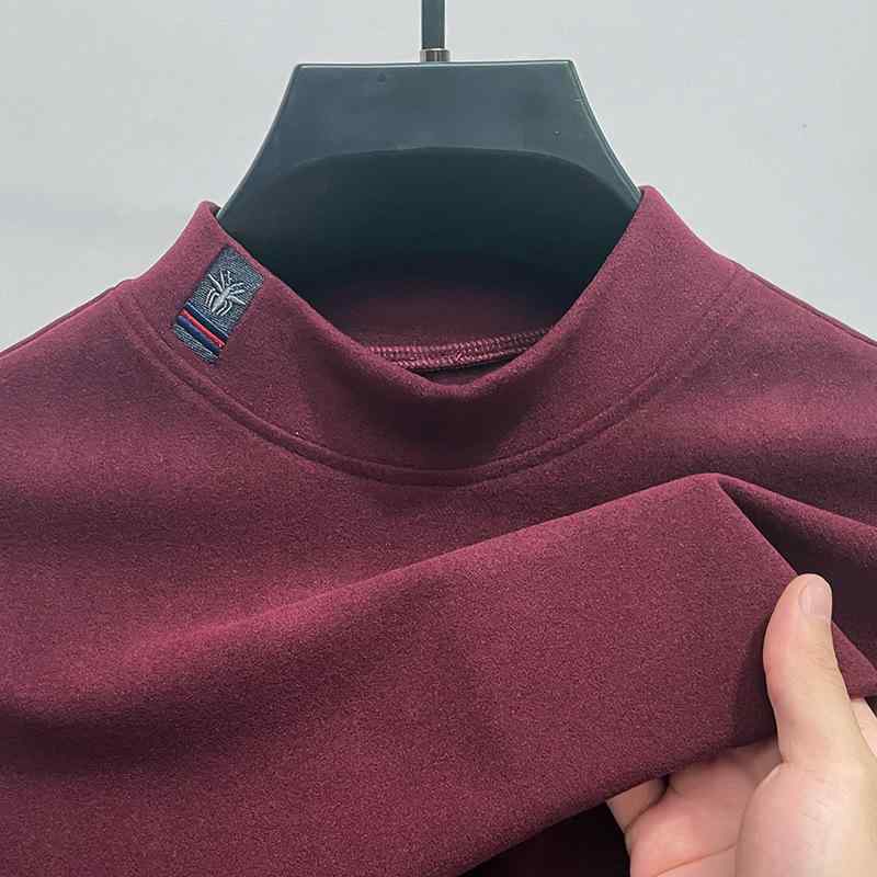 ・カテゴリ: Tシャツ・スタイル: カジュアル、ビジネス、ベーシック・主な素材: ポリエステル89.8%・素材: 化繊混紡・柄: 無地・シルエット: レギュラーフィット・対象: メンズ（ミドルエイジ）・着用タイプ: プルオーバー・ネックライン: スタンドカラー・袖丈: 長袖・フード: なし・生地の厚さ: 普通・デザイン詳細: プリント・加工: 形態安定（ノーアイロン）・カラー展開: ワインレッド、ロイヤルブルー、ブラック、オレンジ、パープル・サイズ展開: M-48、L-50、XL-52、XXL-54、XXXL-56、XXXXL-58・袖の種類: レギュラースリーブ・重量: 約230g・機能性: 通気性、高色堅牢度