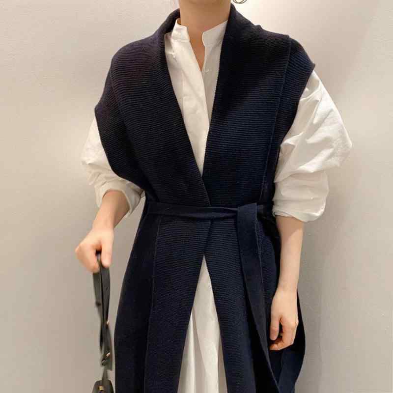 ・カテゴリ: 连衣裙・素材: 綿・スタイル: エレガント、通勤・デザイン: カーディガンタイプ、ノースリーブ、ニット、2点セット、ロングスカート、ワンピース・カラー展開: ニットベスト・サイズ展開: フリーサイズ