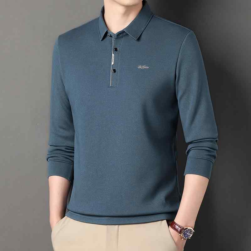 Tシャツ メンズ 男性用 トップス カットソー 長袖シャツ 打底衫 秋冬 商务 カジュアル ビジネス ビジカジ 普段使い 通勤 形状記憶 ノーアイロン ポケット付き 襟付き インナー 無地 シンプル 厚手 暖かい 紳士服 上着