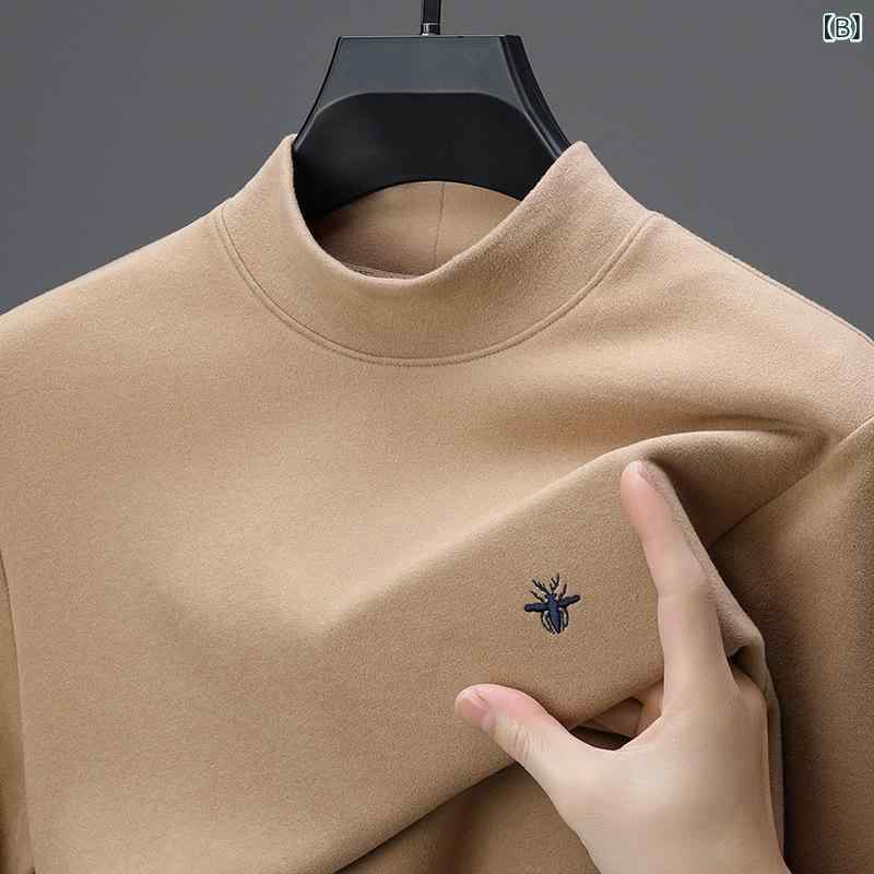 Tシャツ メンズ 長袖 カットソー インナー トップス 紳士服 ハイネック モックネック プルオーバー トレーナー スウェット 防寒 保温 暖かい 起毛 無地 カジュアル ビジネス オフィス 通勤 通学 シンプル 秋 冬 秋冬 putera-10489234 GRATIQUE MIEI サンプル画像3