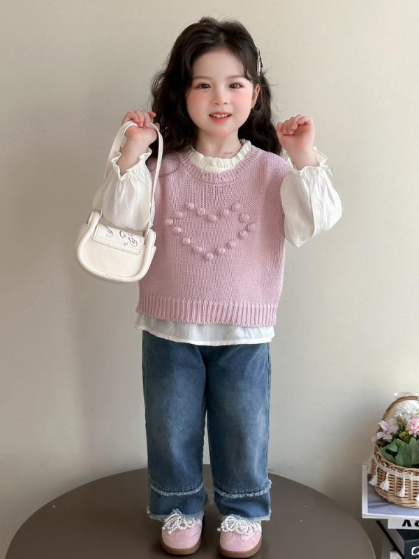 ・カテゴリ: キッズセットアップ・対象性別: 女の子・スタイル: 韓国風・セット内容: 3点セット・対象年齢: 中小童（3〜8歳、100〜140cm）・袖丈: 長袖・生地加工: 柔軟処理・厚み: 普通・デザイン要素: セットアップ、田園風、可愛い、プリンセス、トレンド、キャンディ・主な素材: 綿90%・安全基準: B類・留め具の種類: プルオーバー・カラー: ライトピンク・対応身長: 90cm、100cm、110cm、120cm、130cm、140cm