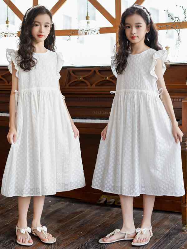 子供 ワンピース キッズ 女の子 半袖 ジャガード フレンチスリーブ 発表会 結婚式 通園 お出かけ 旅行 通学 フォーマル かわいい ホワイト ピンク 夏 100 110 120 130 140 150 プリンセス