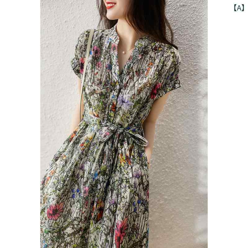 ワンピース レディース 半袖 膝丈 花柄 シフォン 体型カバー 着痩せ お出かけ デート 旅行 通勤 お呼ばれ 春 夏 フェミ二ン 大人 上品 ママ 30代 putera-10502991 GRATIQUE MIEI サンプル画像2