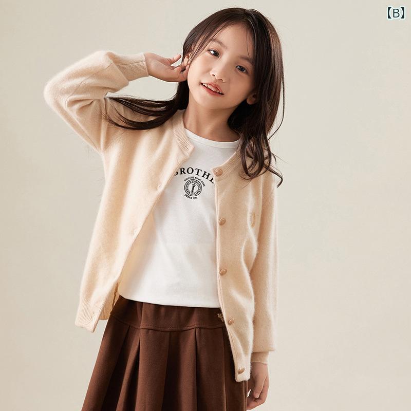 カーディガン ニット セーター キッズ ベビー 男の子 女の子 羽織り 長袖 羊毛 トップス ウール混 アウター 前開き ボタン 刺しゅう ワンポイント 防寒 暖かい おしゃれ 通園 通学 お出かけ 秋 冬 putera-10503101 GRATIQUE MIEI サンプル画像3