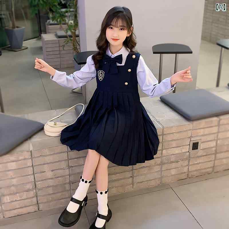 子供服 セットアップ 女の子 キッズ ジュニア 長袖 ジャケット スカート フォーマル スーツ 2点セット JK セーラー服 学院風 通学 入園式 卒園式 発表会 小学生 中学生 130 140 150 160 春 秋