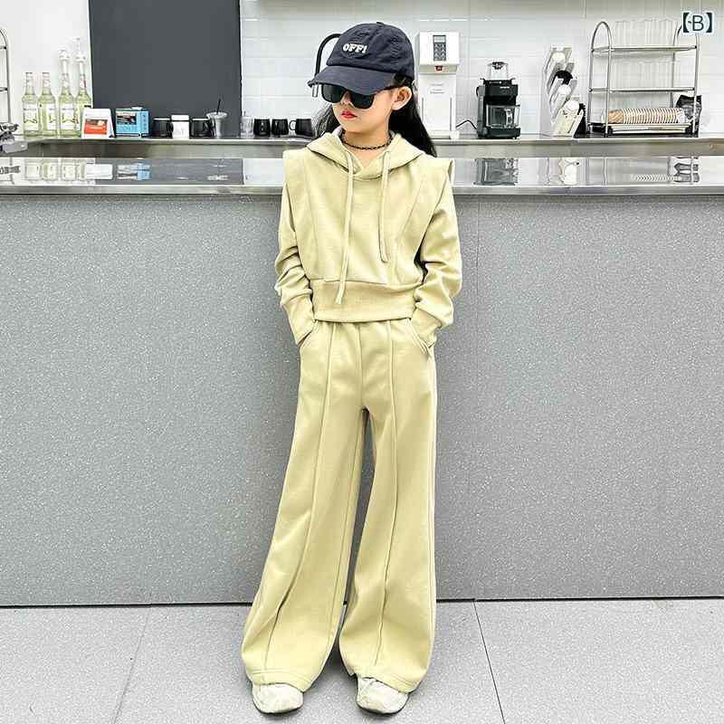 子供服 セットアップ 女の子 キッズ 長袖 カジュアル アウター パンツ 2点セット ゆったり 体型カバー 韓国風 おしゃれ かわいい 秋 冬 通学 旅行 デート お出かけ ベージュ カーキ putera-10506539 GRATIQUE MIEI サンプル画像3