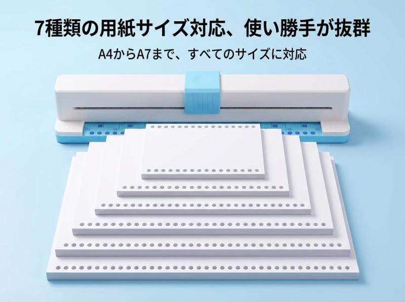30穴 穴あけパンチ 多孔 ルーズリーフパンチ A4 A5 A6 A7 B5 B6 B7対応7サイズ 穴あけ可能 両方向滑り止めEVA付き オフィス 文房具パンチングマシン 書類整理 製本 手動 26穴 あなあけ a4 ルーズリー putera-10561712 GRATIQUE MIEI サンプル画像2