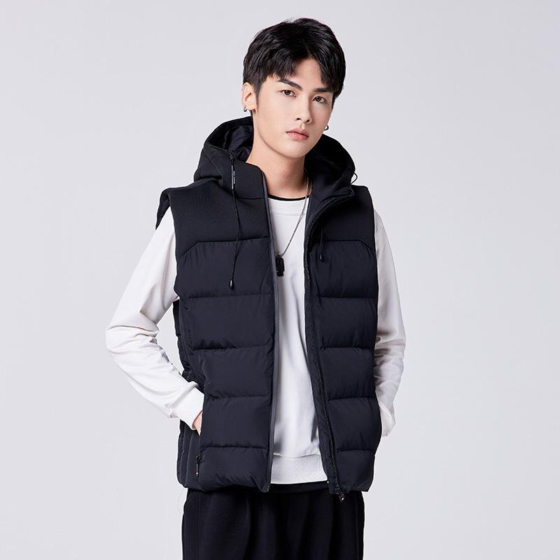 メンズ 中綿ベスト ベスト ジャケット チョッキ 20代 30代 カジュアル 防寒 軽量 撥水 暖かい 動きやすい ゆったり 普段使い 通学 お出かけ レイヤード 重ね着 シンプル 無地 ブラック グレー カーキ