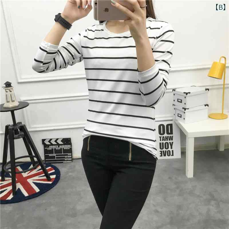 Tシャツ トップス レディース 長袖 ボーダー カットソー プルオーバー ゆったり 着痩せ 綿 コットン カジュアル 通学 デート 秋 春 20代 大人 体型カバー 丸首 ロンT インナー putera-10541431 GRATIQUE MIEI サンプル画像3