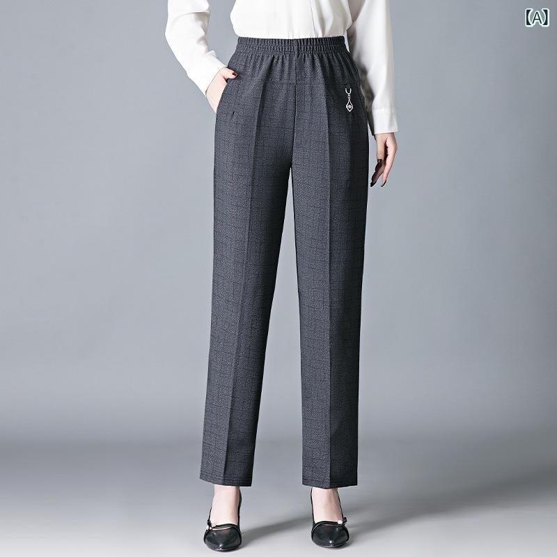 カジュアルパンツ レディース ミセス 50代 ウエストゴム ストレート ロングパンツ ズボン ボトムス ゆったり ストレッチ 体型カバー 裏起毛 厚手 防寒 暖かい シニア 祖母 お出かけ 普段使い 春 秋 冬 putera-10553868 GRATIQUE MIEI サンプル画像2