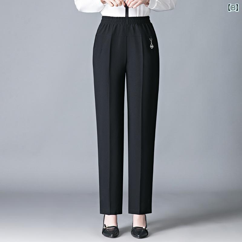 カジュアルパンツ レディース ミセス 50代 ウエストゴム ストレート ロングパンツ ズボン ボトムス ゆったり ストレッチ 体型カバー 裏起毛 厚手 防寒 暖かい シニア 祖母 お出かけ 普段使い 春 秋 冬 putera-10553868 GRATIQUE MIEI サンプル画像3