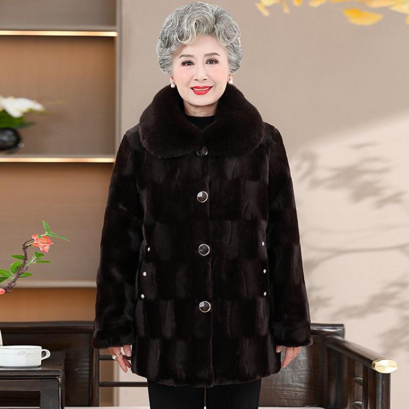 レディース アウター 祖母 おばあちゃん 高齢者 コート 中綿ジャケット エコファーコート ミドル丈 保温 防寒 厚手 暖かい 50代 60代 シニア 婦人服 母親 プレゼント ギフト 大きいサイズ 秋 冬 putera-10554439 GRATIQUE MIEI パッケージ画像