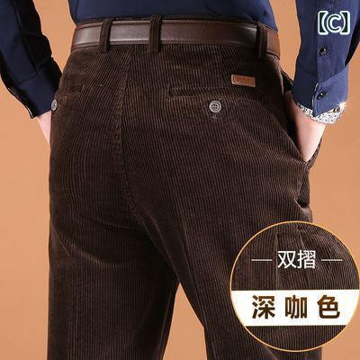 メンズ 紳士 カジュアルパンツ コーデュロイ パンツ ズボン ボトムス 秋 冬 ゆったり ストレート 厚手 暖かい 50代 父親 シニア 普段使い 通勤 部屋着 無地 ブラウン putera-10559429 GRATIQUE MIEI サンプル画像3
