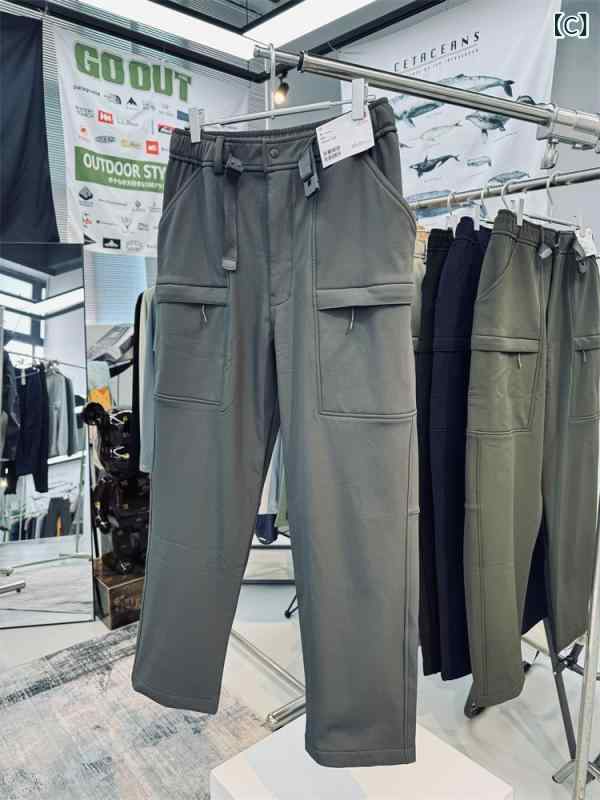 ロングパンツ メンズ 40代 裏起毛 防寒 防風 撥水 耐摩耗 カジュアル カーゴパンツ 山系 ボトムス アウトドア 登山 キャンプ 釣り 自転車 暖かい ズボン 秋 冬 ブラック putera-10559488 GRATIQUE MIEI サンプル画像3
