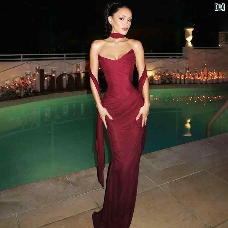 ロングワンピース タイトドレス レディース 春 夏 長袖 オフショルダー デコルテ ...