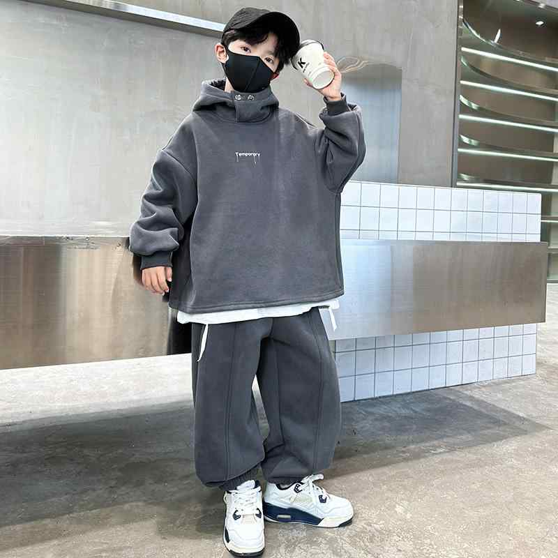 子供服 男の子 セットアップ 春 秋 パーカー 長袖 パンツ 上下セット キッズ 10代 カジュアル 運動会 通園 通学 旅行 かっこいい ゆったり 2点セット スウェット フード付き ジュニア 普段使い