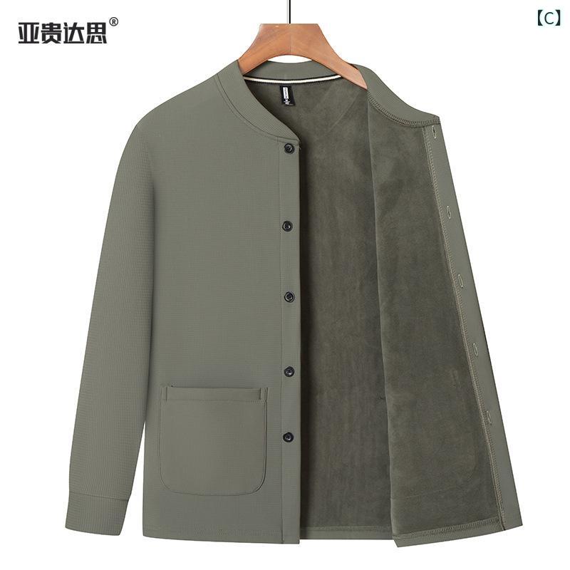 カーディガン メンズ 40代 50代 裏起毛 ジャケット アウター トップス 厚手 暖かい ボア 前開き ボタン 襟付き 防寒 秋 冬 シニア カジュアル ギフト putera-10575945 GRATIQUE MIEI サンプル画像3
