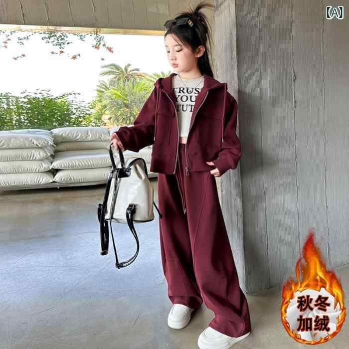 子供服 セットアップ 女の子 ジャージ スウェット 長袖 パーカー フード付き ロングパンツ 2点セット ジュニア キッズ スウェットパンツ 無地 運動着 通学 通園 普段使い 旅行 秋 冬