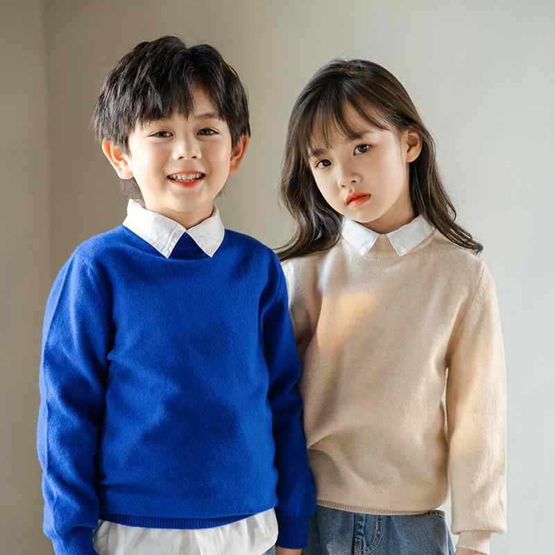 子供用 ニット セーター カシミヤ 男の子 女の子 キッズ ベビー インナー 防寒 暖かい 無地 プルオーバー 秋 冬 10代 トップス 通園 通学 旅行 お出かけ