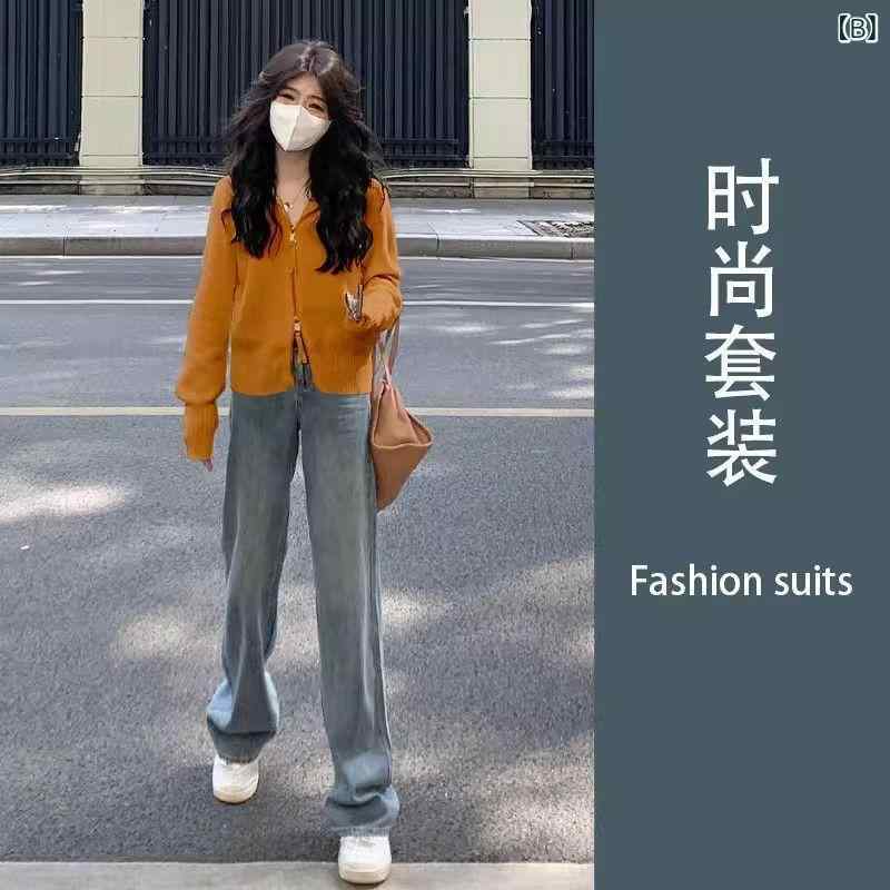 ニット セーター デニムパンツ セットアップ レディース 10代 トップス ジーンズ ...