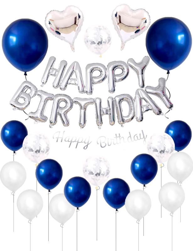 誕生日バルーン 風船 飾り付け セット バースデー happy birthday 風船 紙吹雪風船 両面テープ リボン付き 誕生日パーティー お祝い
