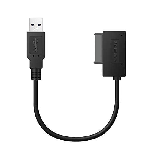 USB 3.0～SATA 7+6 13ピンスリムSATAアダプタケーブル5 Gbps対応ノートパソコンCD DVD ROMドライブ外部電源は不要で、XP、Windows 7、Mac OSX以上ではドライバは不要で、外部ドライブから起動できます。安定したUSB 3.0駆動ケーブルで、高品質で耐久性があります。シリアルATA仕様バージョン2.0およびバージョン1.0と互換性があります。注意：Slimline SATAケーブルはノートパソコンのSlimline SATA 13ピンにのみ適用され、デスクトップパソコンの光学ドライブには適用されません。このドライブは含まれていません。