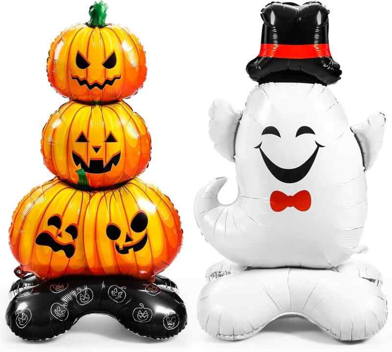 ハロウィン バルーン 飾り ハロウィン 風船 Happy Hallowen 2個 大型 風船 装飾 ホームパーティー イベント お店パーティー 学園祭 玄関 デコレーション (幽霊+カボチャバルーン)【セット内容】パッケージには2個のハロウィン バルーンがあります。幽霊とカボチャバルーン2種類のデザインが入っています。空気注入後は立体感が抜群ハロウィンの雰囲気を一気に盛り上げます。【圧倒的な存在感のサイズ】ハロウィンバルーンは存在感たっぷりサイズなので、膨らませたら、幽霊高さ約150cm×幅約87cm、カボチャバルーンが高さ約120cm×幅約55cmになり自立するお城は大迫力製品に空気ポンプは含まれておりません、ご了承くださいますようお願いいたします。【簡単設置で幅広く活用】ハロウィン 風船は本体が軽いので、膨らませた後でも簡単に移動可能、装饰位置を自由に調整できます。【幅広く適用】かわいくて雰囲気満点の外観で、ハロウィン 雰囲気がグッと華やぐ大きくなります。大人向けのハロウィンパーティーにもピッタリハロウィンパーティー、ハロウィンイベント、店舗の販促など、様々なシーンで活躍しています。【高品質素材&amp;使いやすい】高品質なアルミフィルム素材を使用しており、優れた気密性で空気が漏れにくい設計です。さらに無毒・無臭のため。