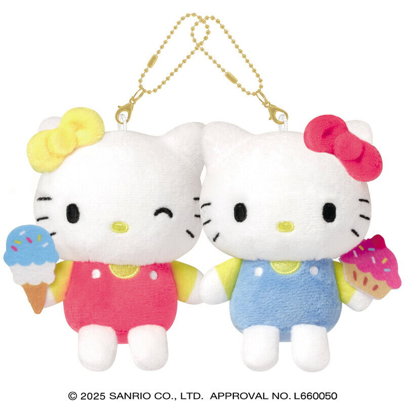 Lサイズ ニコぬいキーホルダー ハローキティ＆ミミィ