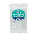 ジャパックス チャック付ポリ袋 横70×縦100mm 厚さ0.04mm CG-4 透明